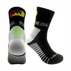 Mid Calf Athletic Socks Cycling Running Sweat Absorbing Breathable Sports