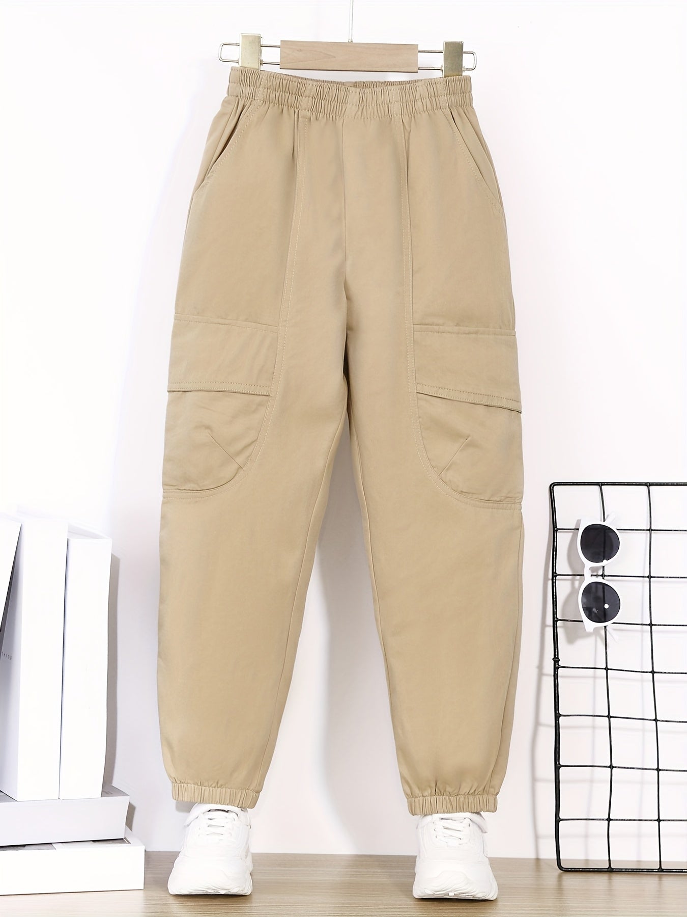 Boys Solid Cotton Active Pants Quick Drying Jogger Kids Clothing