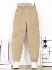 Boys Solid Cotton Active Pants Quick Drying Jogger Kids Clothing