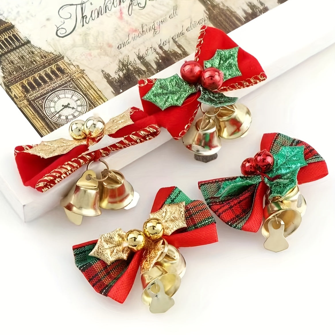 Christmas Tree Bowknot Bell Decoration - Gift Accessory Ornament