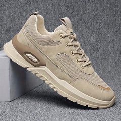 Men's Breathable Mesh Lace-up Walking Shoes Lightweight Anti-Skid Sneakers
