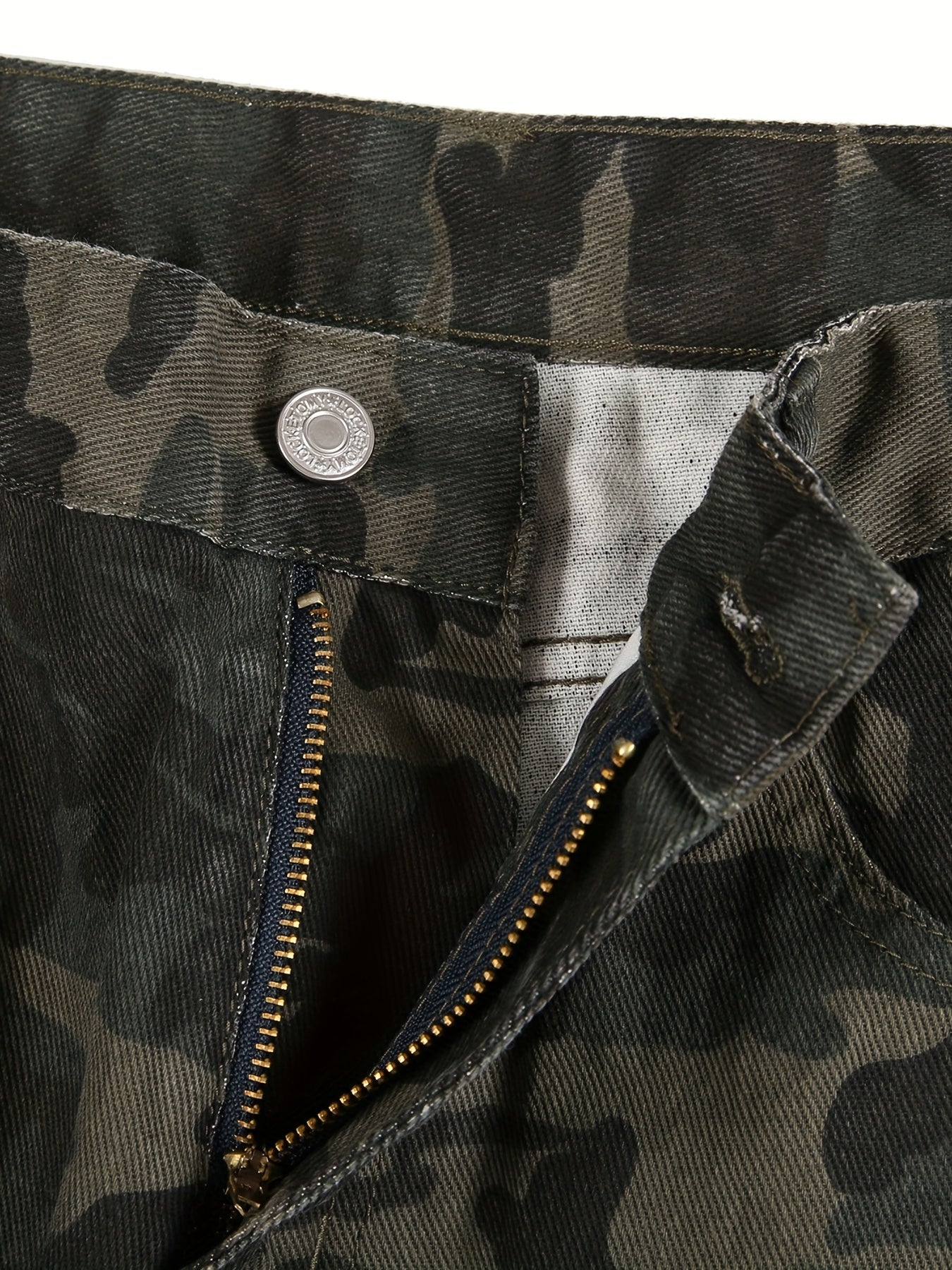 Men's Camo Cargo Pants Straight Leg Street Style