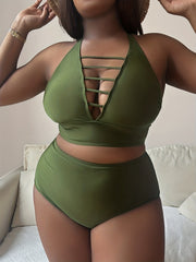 Sexy Cut Out Bikini Set High Stretch Two Piece Set