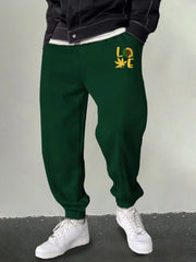 Men's Love Print Joggers Casual Stretch Sports Pants
