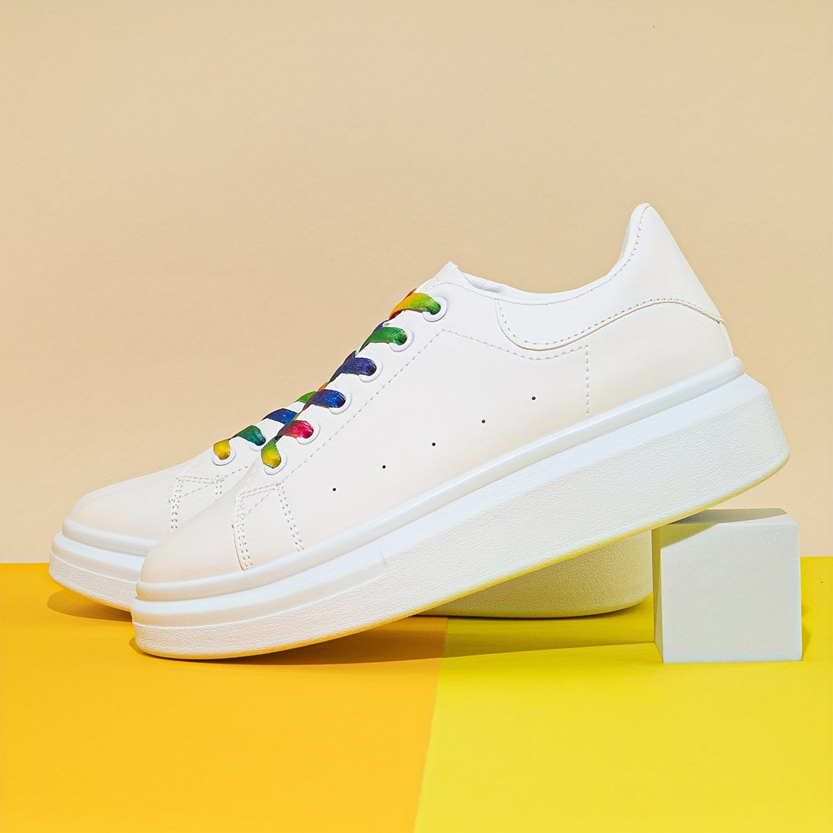 Women's Platform Skate Shoes Lace Up Sports Walking Sneakers