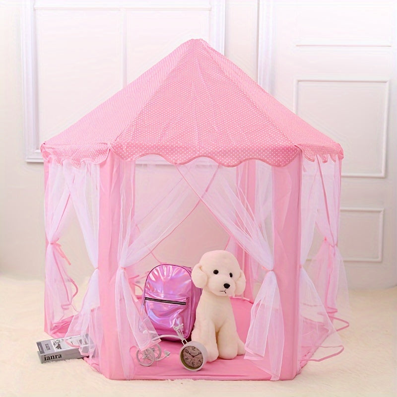 Kids Indoor Hexagonal Tulle Tent For Boys And Girls