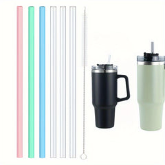 6pcs Reusable Straws with Cleaning Brush for 20oz 30oz 40oz Tumblers