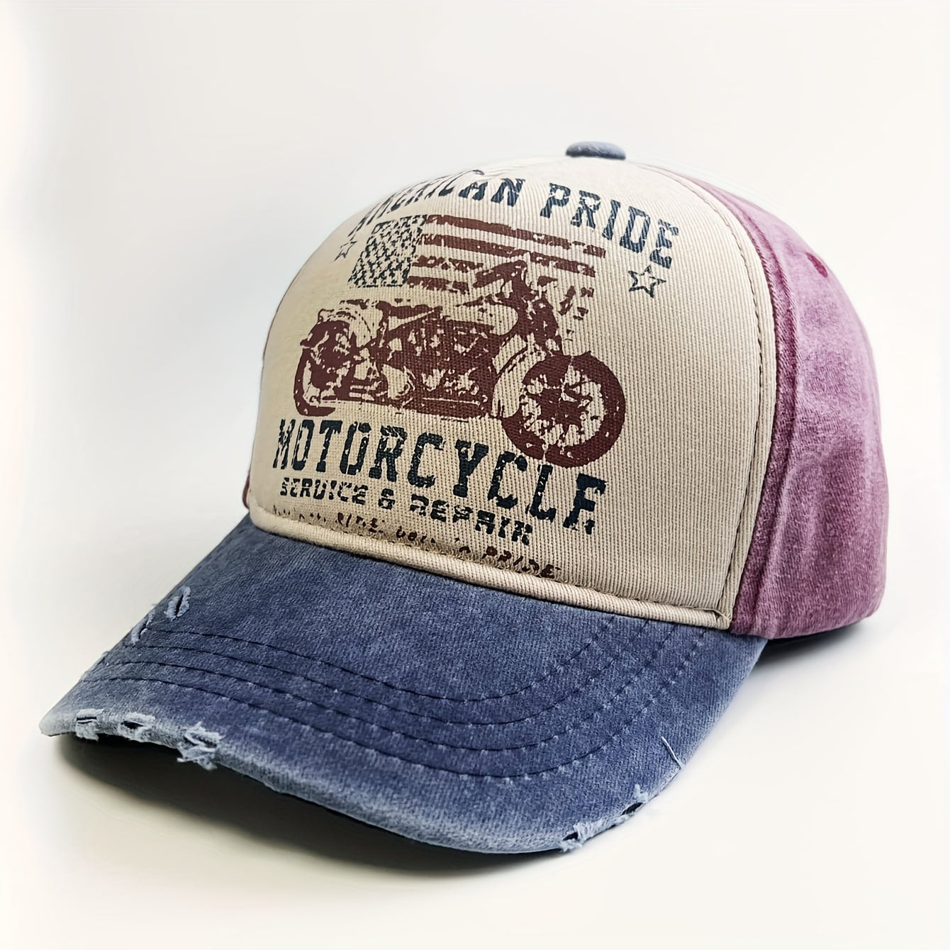 American Pride Motocycle Tricolor Denim Cap