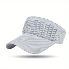 Pleated Knit Visor Hat for Women UV Protection Breathable Baseball Cap