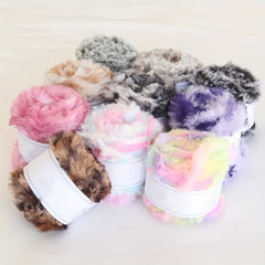 Soft 100% Polyester Mink Wool Fancy Yarn 50g