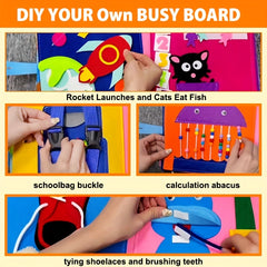 Montessori Busy Board 3D Sensory Story Cloth Book