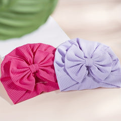 Baby Girl Bow Cotton Pullover Hat Warm Kids Hat