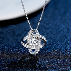 Bonus Daughter CZ Knot Necklace Message Card Birthday