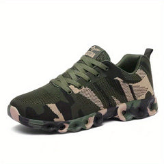 Camouflage Outdoor Sports Shoes Lace Up Weaving Sneakers