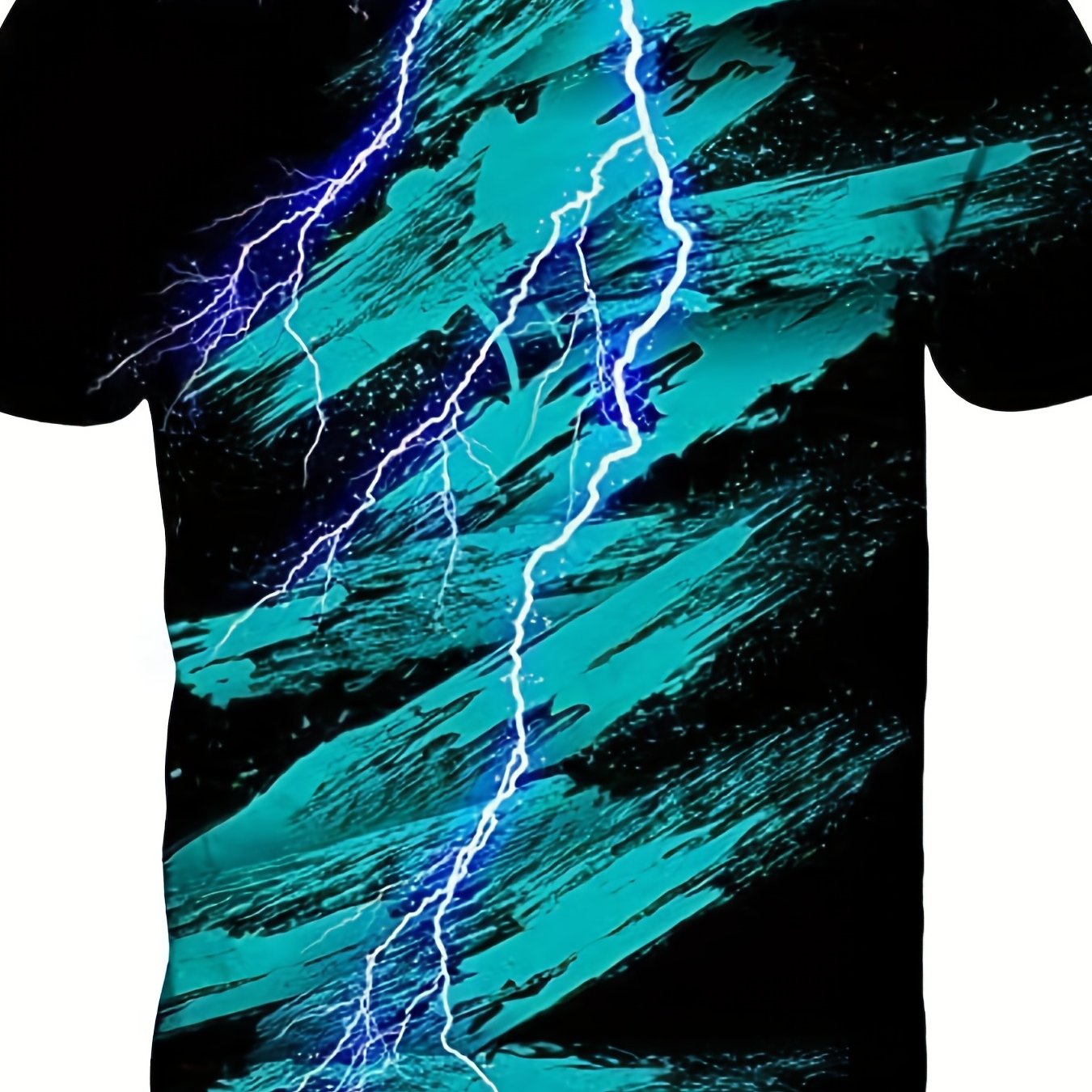 Men's Brush Stroke & Lightning Graphic T shirt Casual 3D Print Tee