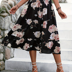 Floral Print Elastic Waist Skirt for Women
