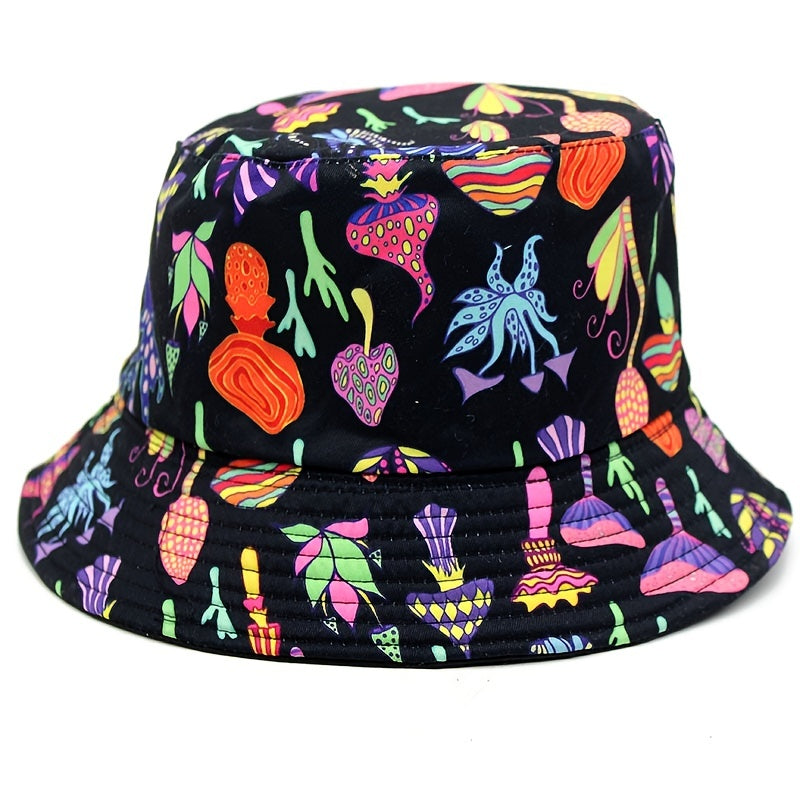 Colorful Mushroom Fantasy Fisherman Hat Hip-hop Style