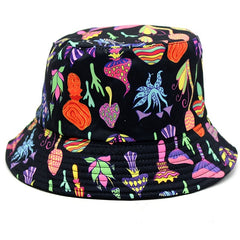 Colorful Mushroom Fantasy Fisherman Hat Hip-hop Style