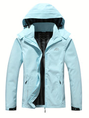 Women's Waterproof Windproof Hooded Jacket for Hiking