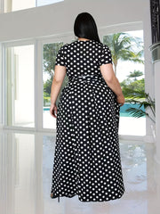 Polka Dot Crop Top & Maxi Skirt 2 Piece Set Plus Size