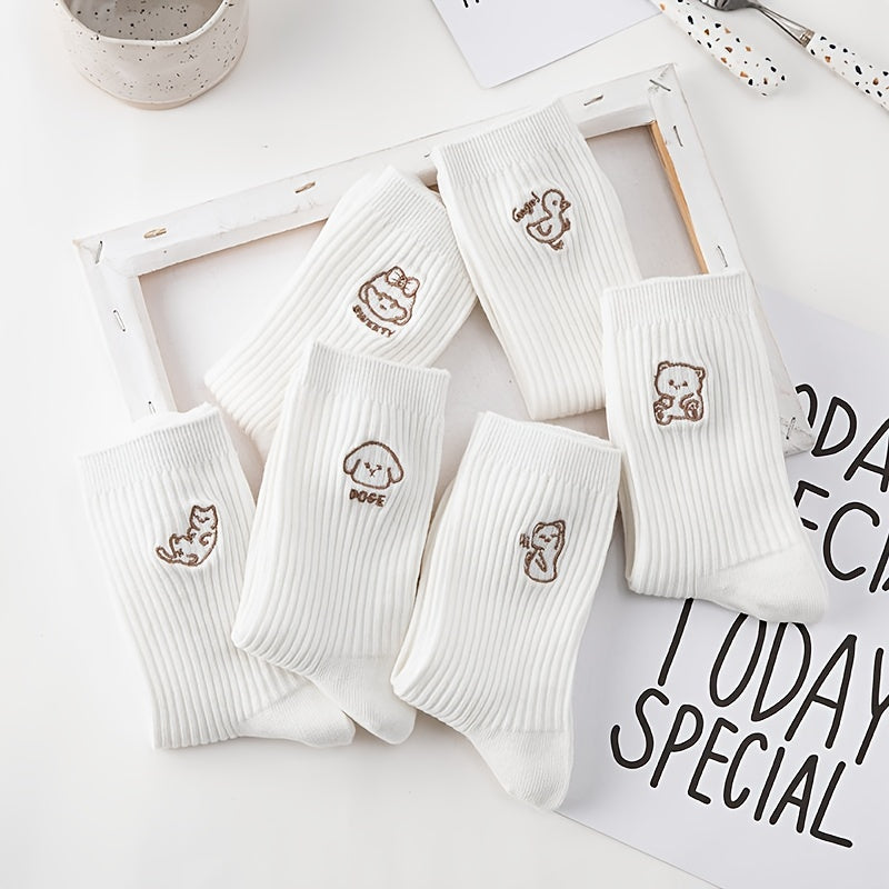 8 Pairs Soft Animal Socks for Women