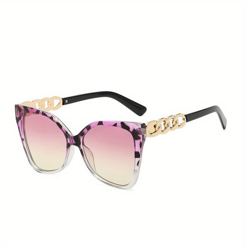 Cat Eye Sunglasses Chain Charm Gradient Glasses Summer Beach Party UV400