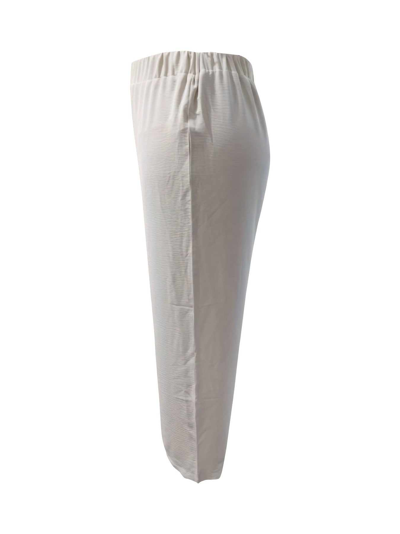 Solid Button Split Tank Top & Pants Outfit Set