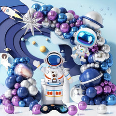 Inflatable Astronaut Rocket Balloon Happy Birthday Decor