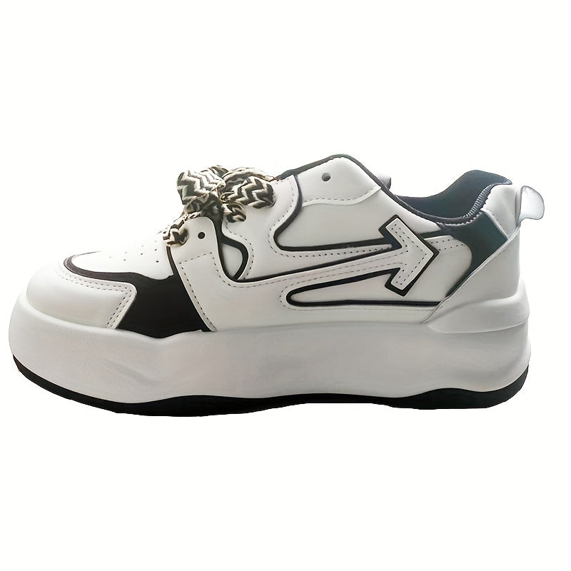 Women's Colorblock Casual Sneakers Low Round Toe Lace Up Shoes