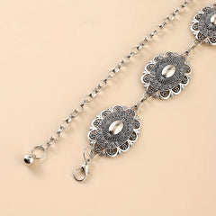 Boho Carved Metal Chain Belt for Women