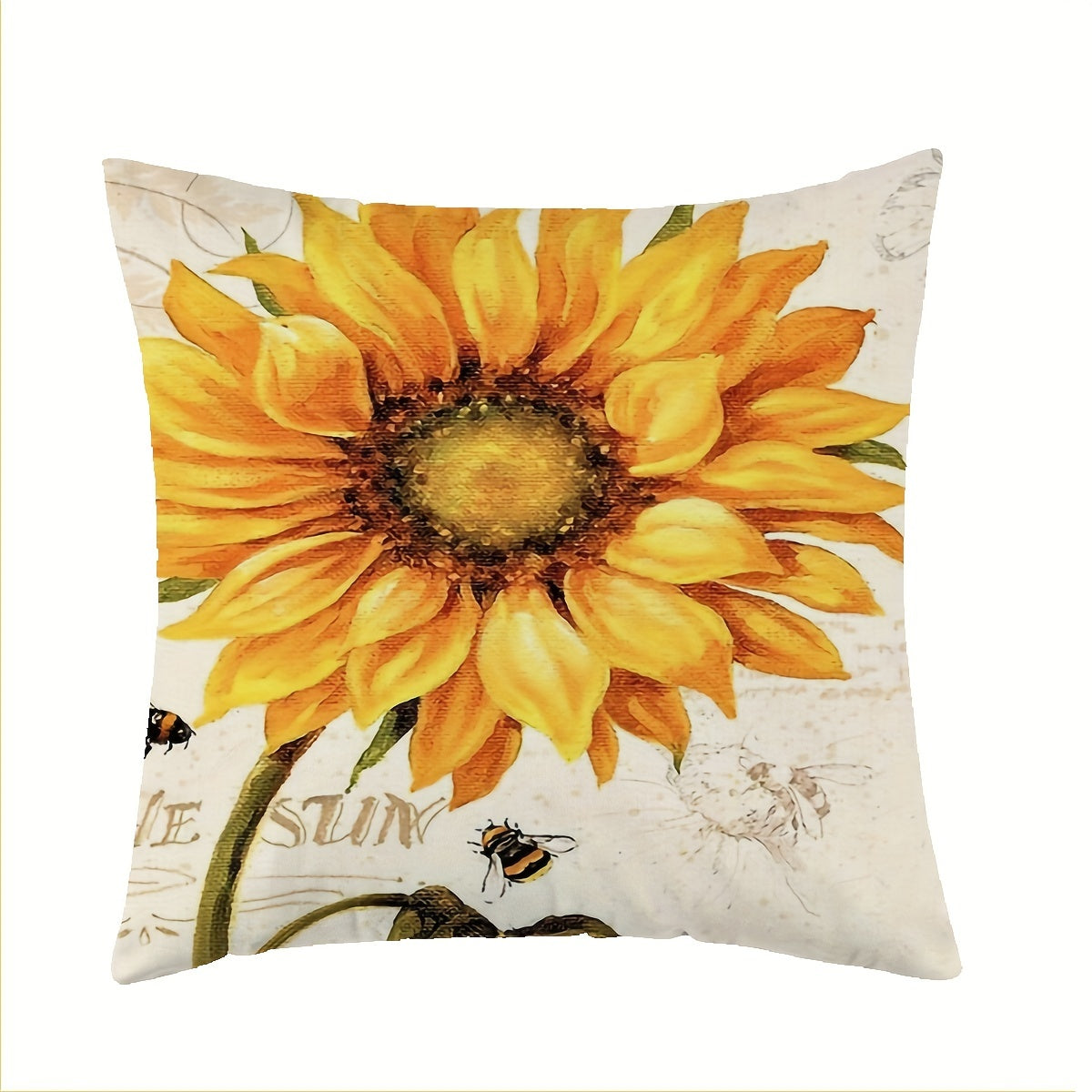 Sunflower Throw Cushion Cover - Home Decor Room Bedroom Living Room