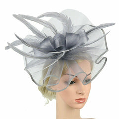 Feather Flower Hair Hat Women Tea Party Headband Fascinator Wedding Cocktail