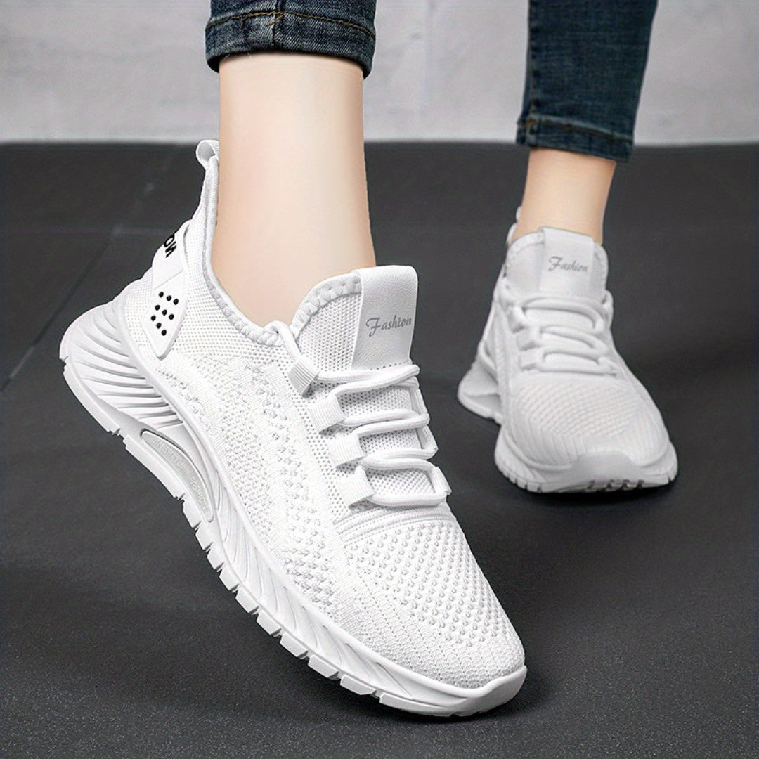 Women's Knit Sneakers Casual Lace Up Outdoor Shoes