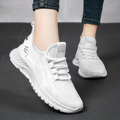 Women's Knit Sneakers Casual Lace Up Outdoor Shoes