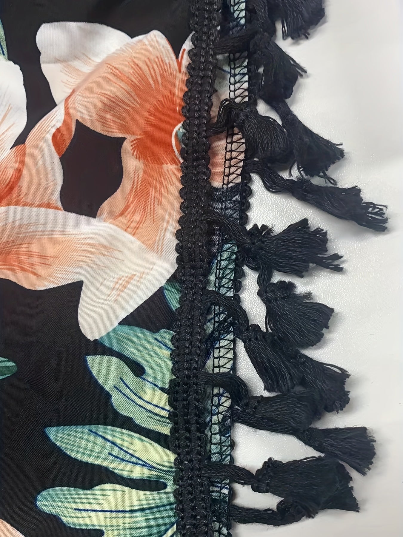 Floral Print Tassel Decor Shorts for Spring & Summer