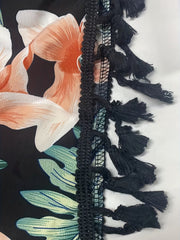 Floral Print Tassel Decor Shorts for Spring & Summer