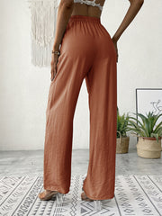 Drawstring Waist Straight Leg Pants Casual Every Pants Women's Clothing