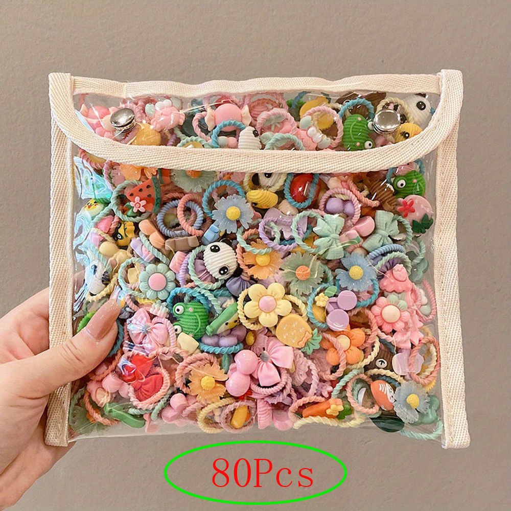 Girls Cartoon Hair Tie Hair Bands Ponytail Holders Scrunchies Hair Accessories