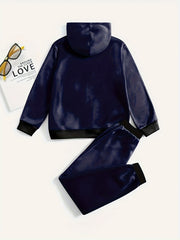 2pc Cartoon Rainbow Dino Hoodie Jogger Pants Kids Clothes