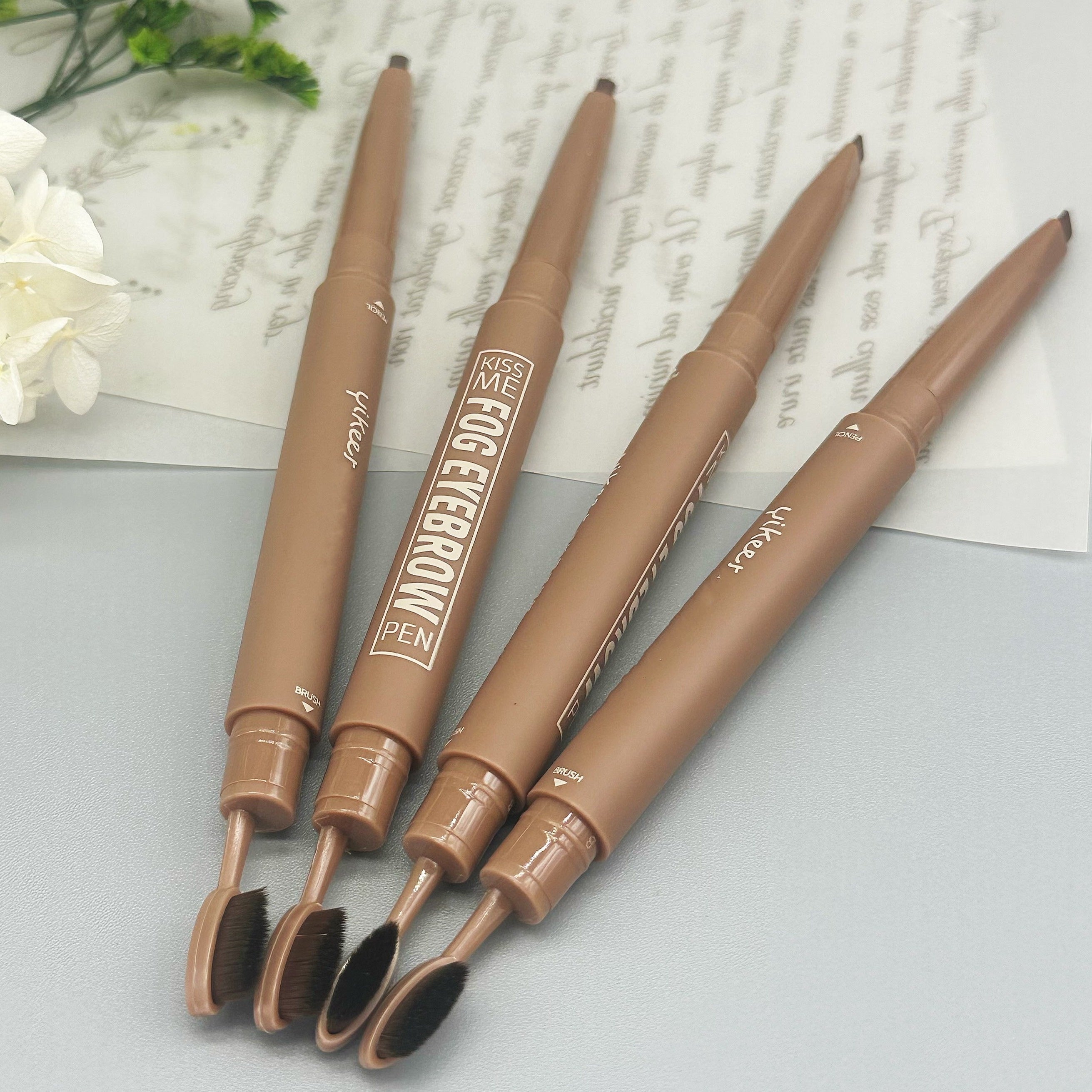 2 Colors Eyebrow Pencil Waterproof Sweat Proof with Brush Head
