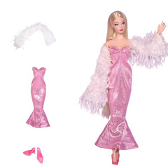 Mermaid Tail Dress for 11 8 inch Doll Clothes Doll Shoes Party Cosplay Skirt