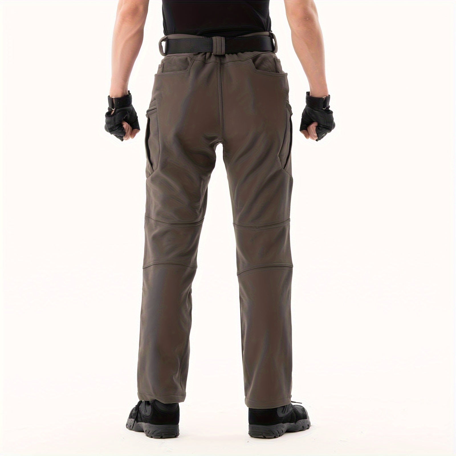 Men's Winter Work Trousers Plus Velvet Warm Cargo Pants