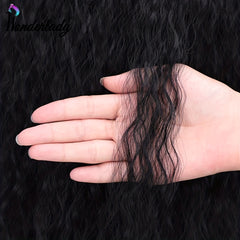 Water Wave Ponytail Hair Extensions 55 88cm Rubber Band Clip In Draws