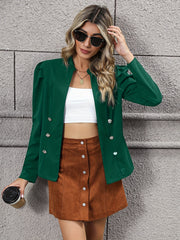 Ruched Solid Blazer Casual Open Front Long Sleeve Outerwear
