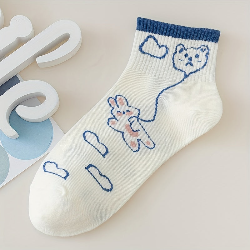 2 Pairs Kids Cartoon Animal Crew Socks for Autumn Winter