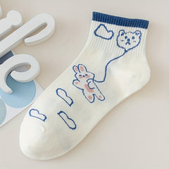 2 Pairs Kids Cartoon Animal Crew Socks for Autumn Winter