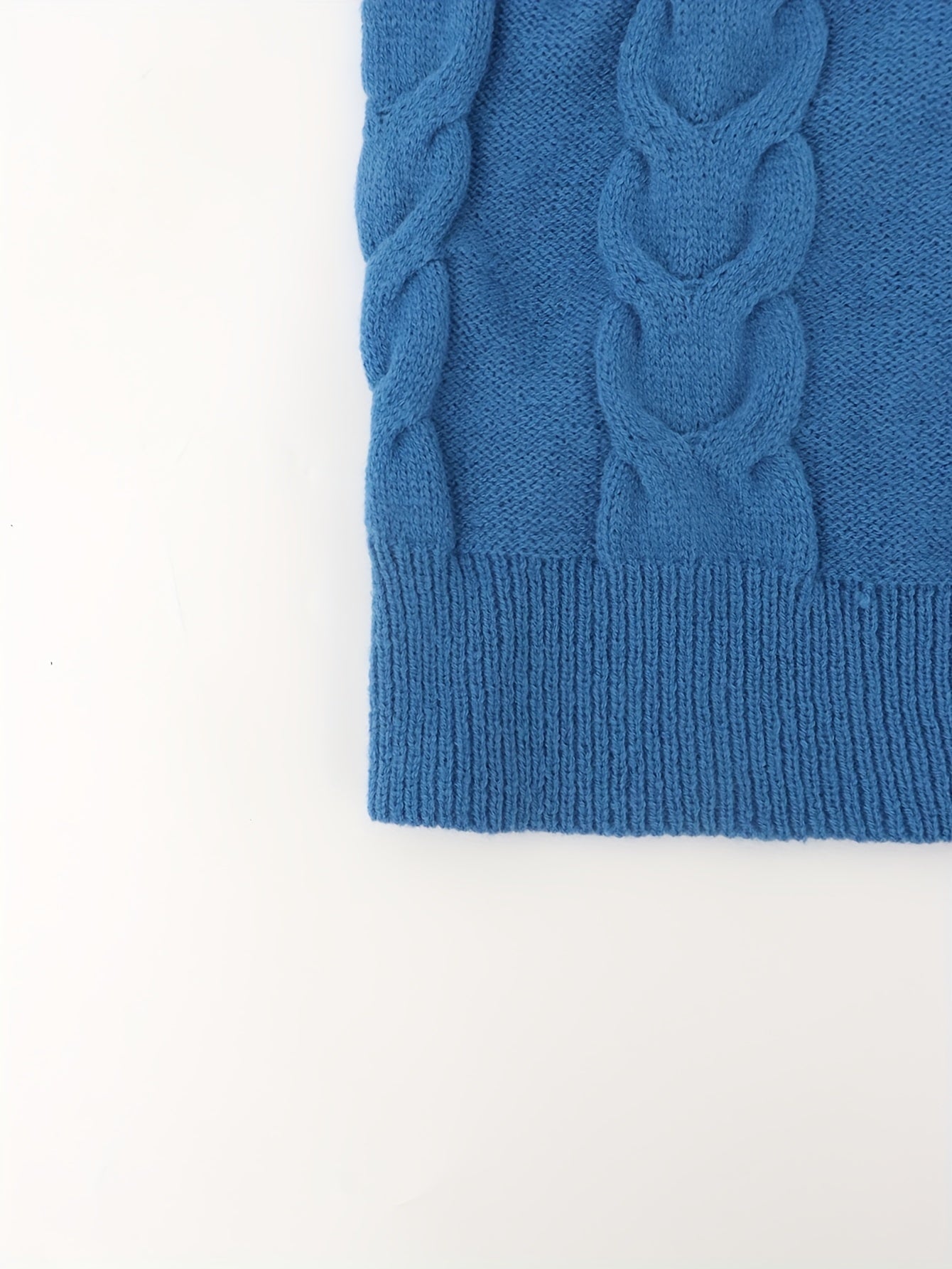 Solid Cable Lantern Sleeve Sweater