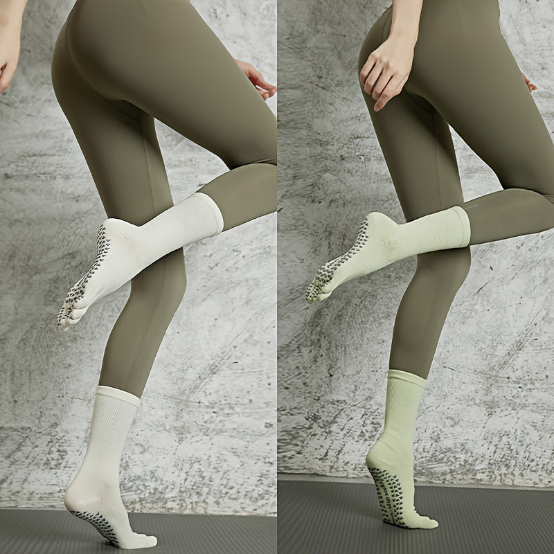 Non Slip Five Toes Yoga Socks - Long Fitness Socks for Indoor Sports