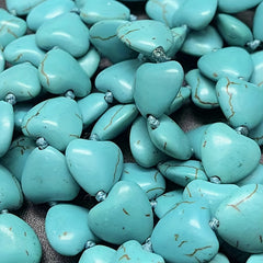15pcs Heart Shaped Turquoise Beads DIY Loose Stone Jewelry Making