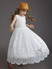 Kid Girls Grace Lace V Back Princess Dress